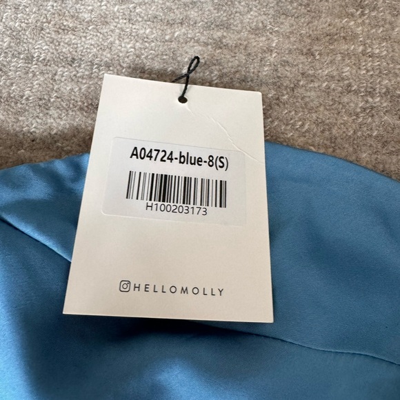 Hello Molly Blue Slip Satin Mini Dress - Picture 5 of 5
